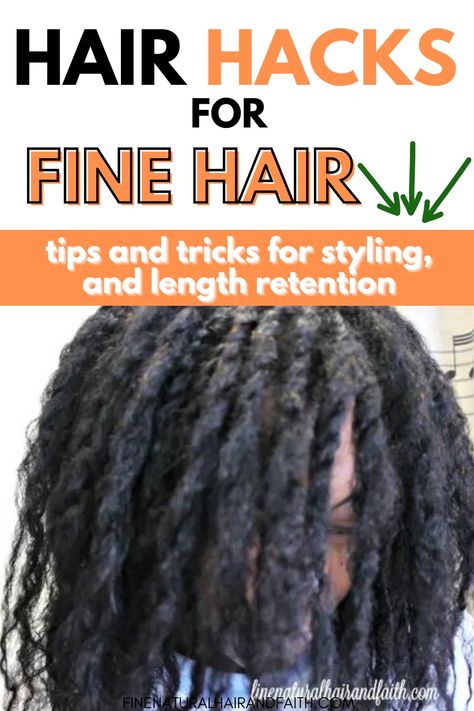 fine hair hacks Natural Hairstyles For Fine Hair, Locs With Fine Hair, Fine 4c Hairstyles, Braids For Fine Hair Black Women, Best Hair Oil For Fine Hair, Fine Natural Curly Hair, Protective Hairstyles For Fine Hair, Fine Natural Hairstyles, Fine Natural Hair Styles Black