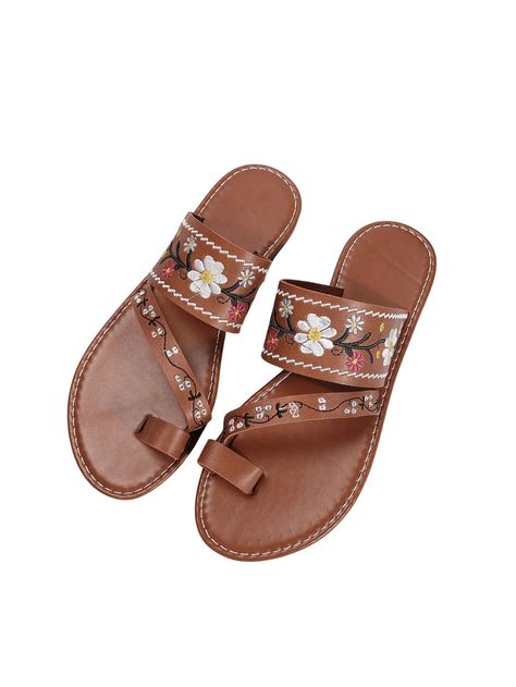 PRICES MAY VARY. Made of PU Leather material, TPR outsole Toe Ring, Floral Embroidery, Casual Slide Sandals Suitable for walking, beach, shopping, party and leisure venues Whether you wear shorts, jeans, T-shirts or cute skirts, simple sandals to make any simple outfit look instantly stylish Please refer to size guide carefully before purchasing at below description(Tips:The Product Measurement is clothes size, NOT human body size) <b>Product Measurement:</b> <br><br>EUR37: US: US6.5", Ball Girt Summer Flat Sandals, Walking Beach, Not Human, Summer Sandals Flat, Beach Shopping, Simple Sandals, Shopping Party, Summer Flats, Simple Outfit