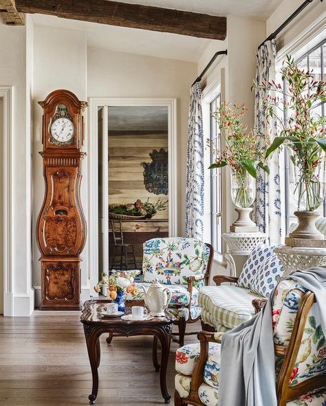 Instagram Grand Millennial Decor, Chinoiserie Design, Timeless Interiors, Herbal Tinctures, Keeping Room, Enjoy Coffee, Atlanta Homes, Coffee Cocktails, Grandfather Clock