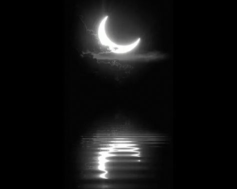 Moon Reflection On Water Drawing, Moon Reflection On Water Tattoo, Water Reflection Tattoo, Moon Reflection On Water, Waxing Crescent Moon Tattoo, Ethereal Scenery, Outer Gods, Reflection Tattoo, Aesthetic Chill