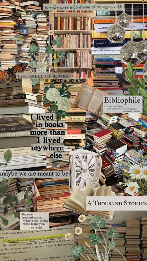 Book Worms Wallpaper, Reading Collage Wallpaper, English Writing Aesthetic, Writer Wallpapers, Book Collage Wallpaper, Bookworm Aesthetic Wallpaper, Book Collage Aesthetic, Book Themed Wallpaper, Book Background Wallpapers