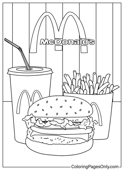 Your kids will love these 20 delightful McDonald's coloring pages! They're perfect for a rainy day or a long car ride. Download them now and let the fun begin!

#coloringpages #kids #mcdonalds #fun #entertainment Desenhos Para Pintar Aesthetic, Free Coloring Pages Printables Adults, Drawing Of Food, Aesthetic Colouring Pages, Cute Food Coloring Pages, Coloring Pages Food, Food Coloring Page, Adult Coloring Pages Free Printable, Coloring Pages Adult