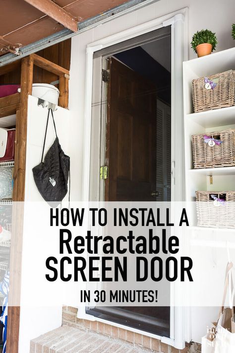 Rustic Screen Door, Screen Door Diy, Front Door With Screen, Retractable Screen Door, Diy Screen Door, Diy Screen, Door Diy, Retractable Screen, Diy Entryway