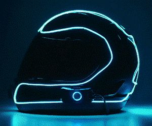 Give your riding gear a futuristic look by using the motorcycle helmet lighting kit. This high-tech helmet provides the rider with superior visibility while the bright TRON-styled luminescent strips ensure all eyes stay glued on you as you zoom down the road. Neon Motorcycle, Cheap Motorcycle, Cyberpunk Accessories, Motorcycle Helmets Art, Motorcycle Art Painting, Purple Bike, Bike Hacks, Pink Motorcycle, Futuristic Helmet