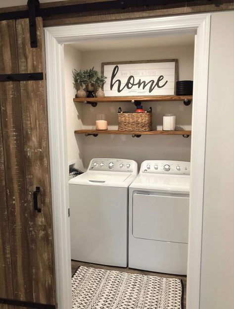 Shelves Laundry Room, Laundry Closet Makeover, Narrow Laundry Room, Laundy Room, Stacked Laundry Room, Laundry Room Ideas Small Space, Small Laundry Room Makeover, Tiny Laundry Rooms, Dream Laundry Room