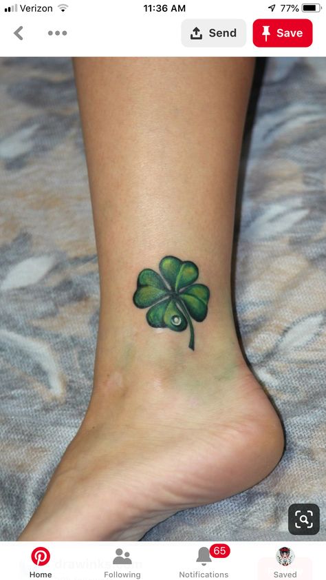 Celtic Clover Tattoos, Tattoo For Ladies, Shamrock Tattoo, Leaf Clover Tattoo, Four Leaf Clover Tattoo, Clover Tattoo, Shamrock Tattoos, Irish Tattoos, Clover Tattoos