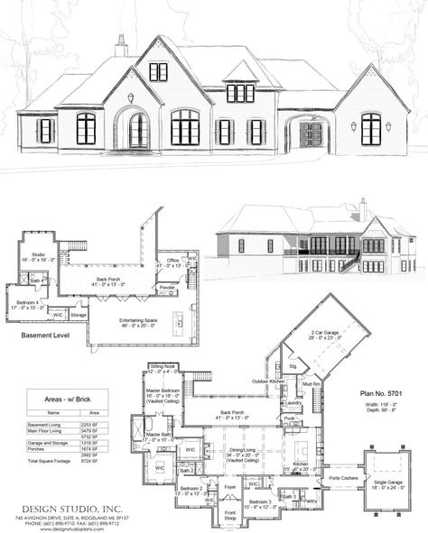 90s House Floor Plan, Modern French Homes, English Houses, Unique Floor Plans, House Facades, Dream Dream, Home Design Floor Plans, Architectural House Plans, Styles Ideas