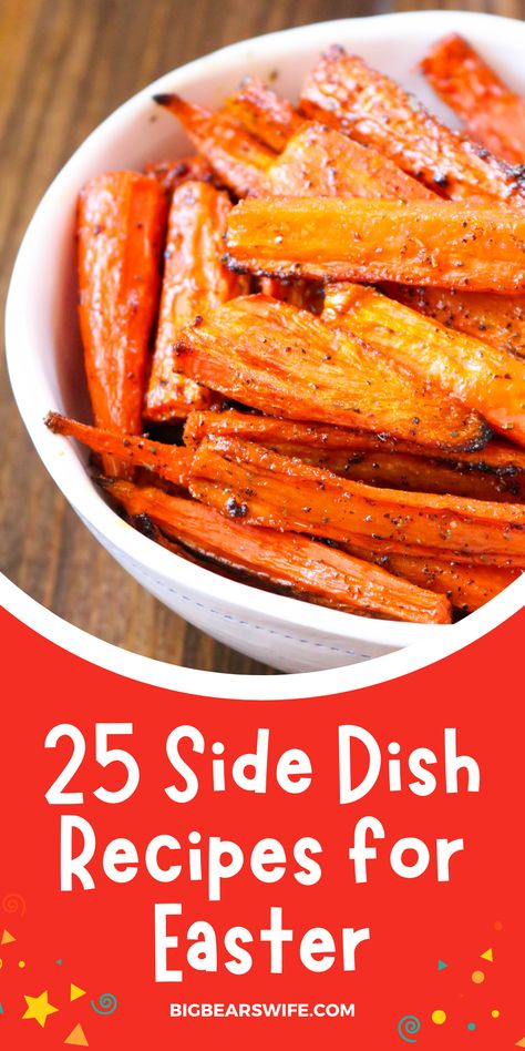 While we love a good ham recipes for Easter, the side dishes are our favorite part of this holiday meal! Looking for a old fashioned southern favorite or a lighter option to grace the Easter lunch table this year? Take a look at these 25 fantastic side dish recipes for Easter that are ready to hop their way onto your Easter table! via @bigbearswife Easter Lunch Table, Best Ham Recipe, Ham And Cheese Pasta, Easter Side Dishes Recipes, Recipes For Easter, Kfc Coleslaw Recipe, Easy Broccoli Salad, Bacon Dishes, Cheesy Mac And Cheese