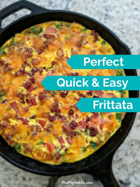 Perfect Quick & Easy Frittata - This Pilgrim Life November Recipes, Pilgrim Life, Easy Frittata, Breakfast Meat, Frittata Recipe, Extra Protein, Breakfast Routine, Frittata Recipes, Savory Breakfast