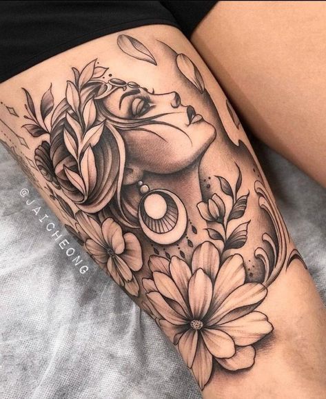 Face Tattoos For Women, Women Half Sleeve, Mother Nature Tattoos, Bauch Tattoos, Full Leg Tattoos, Tattoos For Women Half Sleeve, Mother Tattoos, Tattoos Geometric, Leg Tattoos Women