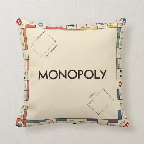 Feb 4, 2020 - Shop Vintage Monopoly Game Board Throw Pillow created by monopoly. Personalize it with photos & text or purchase as is! Monopoly Game Board, Game Corner, Game Closet, Theme Cafe, Vintage Monopoly, Board Game Room, Monopoly Board Game, Kids Throw Pillows, Monopoly Board