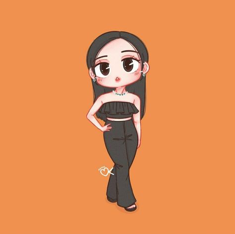 Jisoo Chibi, Kpop Chibi Blackpink, Jisoo Fanart, Blackpink Chibi, Cute Pictures To Draw, Blackpink Fanart, Friends Cartoon, Friend Cartoon, Cute Food Drawings