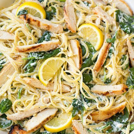 Lemon Ricotta Parmesan Pasta with Spinach & Grilled Chicken Recipe - (4.3/5) Pasta And Chicken, Pasta With Spinach, Chicken Cooking, Parmesan Pasta, Lemon Ricotta, Spinach Pasta, God Mat, Good Eat, Low Carb Paleo