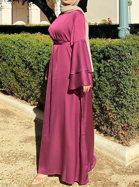 Materials Gown Style, Spring Workout, Mode Turban, Modest Dresses Casual, Mode Abaya, Abaya Designs, Abaya Dress, Satin Maxi Dress, Modest Fashion Outfits