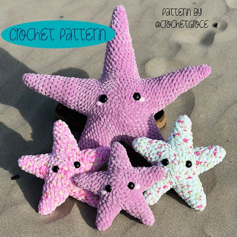 no sew crochet starfish pattern #crochet #crocheter #starfish #crochetstarfish #crochetpattern Crochet Plushies Pattern Free Beginner, Crochet Stitch Plush Pattern, Crochet Starfish Pillow, Small Thing To Crochet, Crochet Ocean Animals Free Pattern, No Sew Crochet Plushies, Starfish Crochet Pattern Free, Crochet Starfish Free Pattern, Crochet Sea Creatures Free Patterns