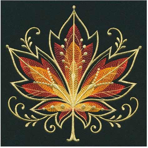 Maple Leaf Embroidery, Aspen Leaf, Freestanding Lace Embroidery, Waffle Weave Towels, Fall Throw Pillows, How To Fold Towels, Urban Threads, H Design, Holiday Flower