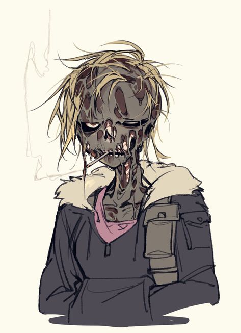 Void Punk, Zombie Pose Reference, Zombie Oc Art, Zombie Character Design, Slasher Oc, Zombie Oc, Zombie Pose, Abstract Wallpaper Design, Monster Characters