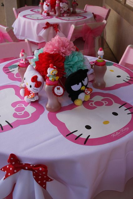 Photo 4 of 32: Hello Kitty Red, Pink & Aqua / Birthday "Hello Kitty 7th Birthday" | Catch My Party Hello Kitty Baby Shower, Anniversaire Diy, Hello Kitty Birthday Party, Hello Kitty Baby, Charmmy Kitty, Hello Kitty Themes, Cat Birthday Party, Hello Kit, Hello Kitty Party