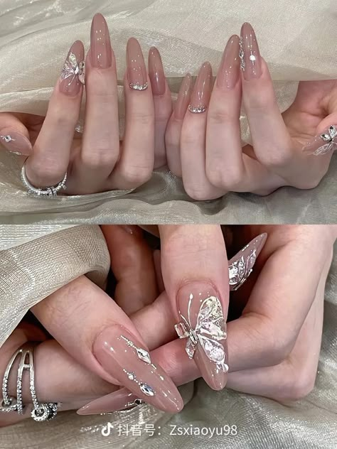 Nail Piercing, Art Deco Nails, Solid Color Nails, Hello Nails, Subtle Nails, Blush Nails, Fall Acrylic Nails, Pretty Gel Nails, Manicure Ideas