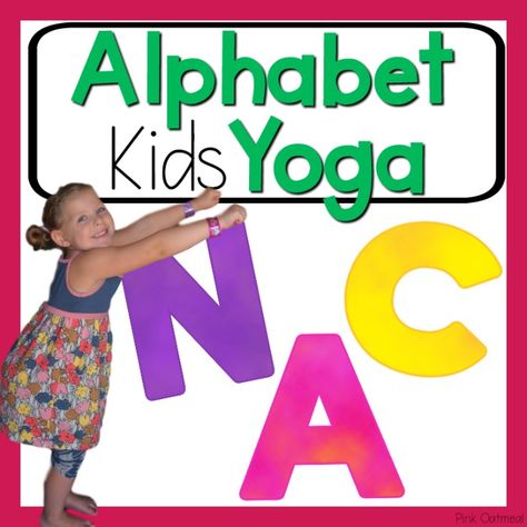 Alphabet Yoga - A pose for each letter of the alphabet. Moving and learning! Preschool Gross Motor, Alphabet Yoga, Abc Yoga, Pediatric Physical Therapy, Yoga Cards, School Slp, Gross Motor Activities, Movement Activities, Yoga Posen