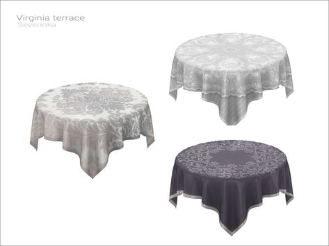 The Sims Resource - [Virginia terrace] - tablecloth 6 person table Sims 4 Table Cc, 6 Person Table, Table With Tablecloth, Terrace Building, Cc Furniture, Sims 4 Cc Furniture, Electronic Art, Sims 4 Cc, The Sims Resource