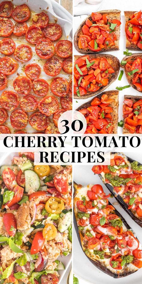 Mini Heirloom Tomatoes Recipes, Sauteed Tomatoes Recipes, Dishes With Cherry Tomatoes, Mini Tomato Recipes, Recipes With Cherry Tomatoes, Cherry Tomatoes Recipes, Recipe With Cherry Tomatoes, Cherry Tomato Appetizers, Stuffed Cherry Tomatoes