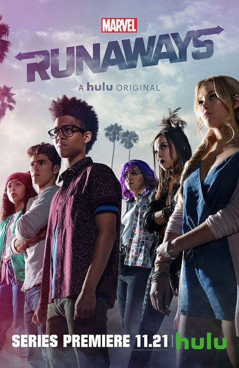 Runaways Marvel's Runaways, Runaways Marvel, Marvel Tv, Teen Movies, Marvel Posters, Marvel Series, Netflix Movies, Good Movies To Watch, Tv Shows Online