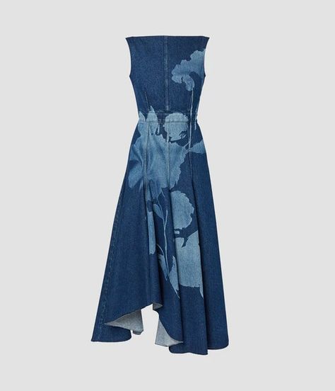 Women's Designer Dresses | ERDEM® Official Luxury Dresses – Page 2 Erdem 2024, Fit And Flare Midi Dress, Flare Midi Dress, Ni Idea, Contemporary Fabric, Indigo Denim, Cap Fashion, Luxury Dress, Fall 2024