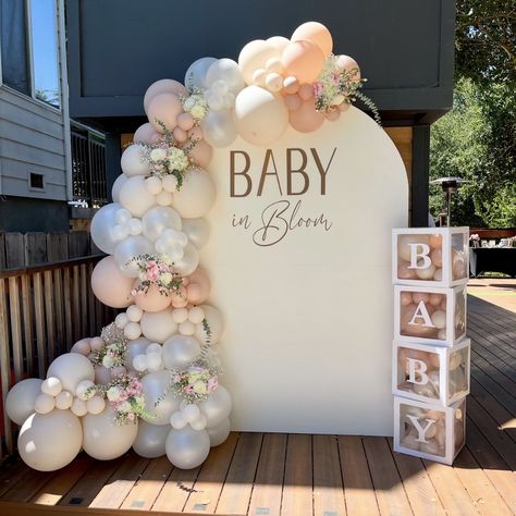 Baby In Bloom Arch, Baby In Bloom, Bloom Baby, Pink Baby Shower, Balloon Arch, In Bloom, Shower Ideas, Baby Blue, Party Themes