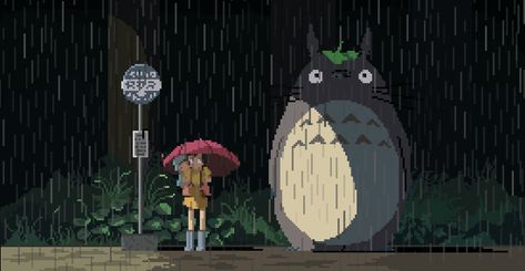 Studio Ghibli Pixel Art |  My Neighbor Totoro Studio Ghibli Pixel Art Wallpaper, Studio Ghibli 8 Bit, Naruto Gif Wallpaper Pc, Anime Pixel Art Wallpaper Desktop, 8 Bit Gif Pixel Art, My Neighbor Totoro Pixel Art, Ghibli Pixel Gif, 2 Bit Pixel Art, Lofi Aesthetic Header