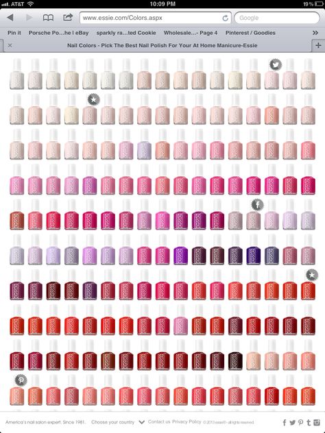 Essie colors pt 2 Essie Colors Chart, Nail Polish Kit Essie, Essie Red Nail Polish Comparison, Essie Buy Me A Cameo, Essie Nail Polish Vanity Fairest, Essie Colors, Best Nail Polish, Manicure At Home, Color Pick