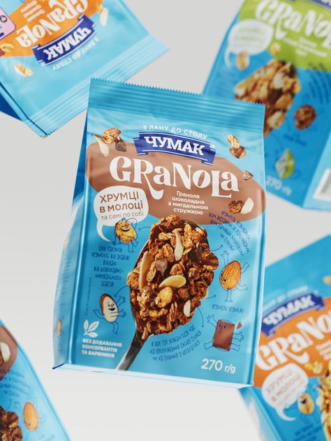 Chumak Granola – Packaging Of The World Granola Package Design, Granola Packaging Ideas, Granola Packaging Design, Cereal Packaging Design, Granola Packaging, Cereals Packaging Design, Fruit Juice Brands, Granola Brands, Cereal Packaging