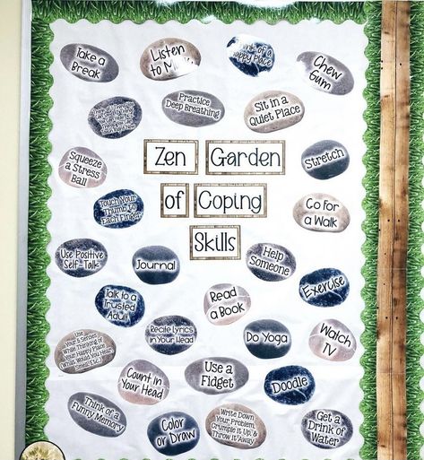 Sel Bulletin Board Ideas, Sel Bulletin Board, School Counselor Classroom, Health Bulletin Boards, College Counseling, Wellness Room, Bulletin Board Ideas, Mental Health And Wellbeing, Therapy Room