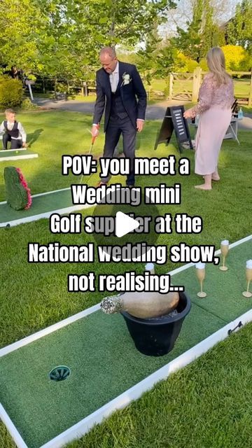 Award winning wedding entertainment on Instagram: "POV: you meet a wedding mini golf supplier at The National wedding show not realising… 
It would be played on non stop and your wedding photos would look like this! 
Dm us to book your wedding entertainment. 
The positive of having wedding entertainment during cocktail hour, is it gives your wedding guests something fun to do, it keeps children happy at the wedding and it gives you amazing wedding photos. 

Venue - @mythebarnweddings 
Photographer - @scarlettshellisphotography 
Video - us
-
-
-
-
-
#weddingentertainment #weddingideasbrides #mythebarnweddings #wedding2024 
#2024brides" Wedding Mini Golf, Portable Mini Golf, Golf Wedding, Amazing Wedding Photos, Wedding Entertainment, Mini Golf, Wedding Show, Wedding Guests, Cocktail Hour