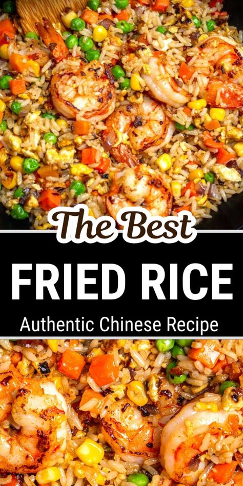 Discover the best rice idea and healthy recipe with this Chinese fried rice. Nutritious, flavorful, and easy to make! Included chef's secrets for perfect egg fried rice! Stir Fried Rice With Egg, Low Calorie Shrimp Fried Rice, Chinese Food Homemade, Best Chinese Fried Rice Recipe, Fried Sticky Rice Recipe, Easy Fried Rice Chicken, Fried Rice Healthy Recipe, Shrimp And Fried Rice Recipes, Shrimp Egg Fried Rice