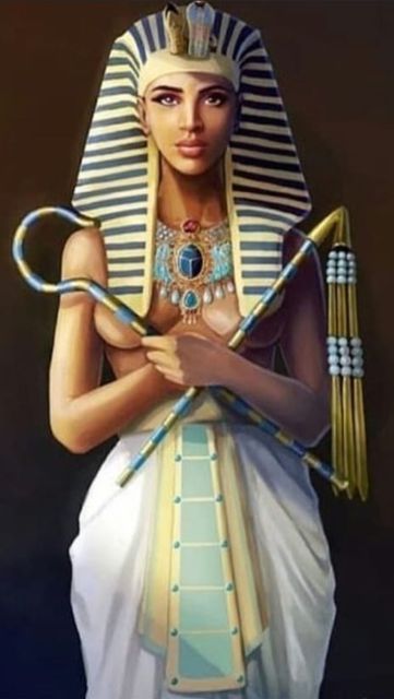 Hatshepsut Art, Egyptian Queen Art, Pharoah Egyptian, Tattoo Mural, Cleopatra Cosplay, Ancient Egypt Women, Ancient Egyptian Women, Egypt Queen, Egyptian Goddess Art