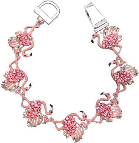 Amazon.com: Lola Bella Gifts Pink Flamingo Crystal Magnetic Bracelet with Gift Box: Jewelry Flamingo Fashion, Flamingo Jewelry, Fancy Flamingo, James Avery Charms, Gifts Pink, Flamingo Theme, Flamingo Gifts, Flamingo Decor, Flamingo Art