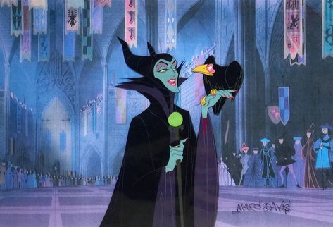 Maleficent Sleeping Beauty, Marc Davis, Sleeping Beauty 1959, The Sleeping Beauty, Animation Cel, Beauty Mirror, Maleficent, Sleeping Beauty, Disney