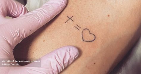 Christian Symbolism, Inner Forearm, Mathematical Equations, Christian Symbols, Christian Cross, Little Tattoos, Heart Tattoo, Love Tattoos, Equations