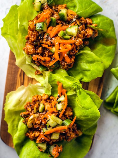 Avocado Chicken Lettuce Wraps, Buffalo Shrimp Salad, Cucumber Carrot Salad, Tuna Lettuce Wraps, Easy Healthy Cooking, Vegan Lettuce Wraps, Smashed Cucumber Salad, Lettuce Wraps Healthy, Hoisin Chicken