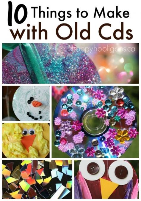 10 Terrific Crafts to Make with Old, Scratched CDs and DVDs - Happy Hooligans Upcycle Dvds, Dvd Crafts, Crafts With Cds, Recycled Cd Crafts, Cd Recycle, Diy Cd, Cd Craft, Cd Crafts Diy, Old Cd Crafts