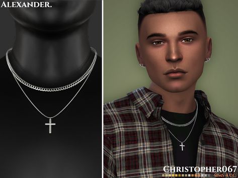 Sims 4 — Alexander Necklace / Christopher067 by christopher0672 — This is a stylish set of necklaces, one chunky chain. #featuredartist The Sims 4 Male Jewelry, Sims 4 Cc The Sims Resource Men Clothes, Sims 4 Cc Clothes Male The Sims Resource, Sims 4 Snapback Cc, Sims 44 Cc Male, Sims 4 Men Jewelry, The Sims 4 Necklace Cc, Sims 4 Cc Cross Necklace, Sims Necklace Cc