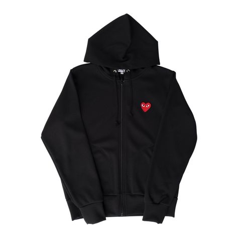 Up to 60% OFF Comme Des Garcons Black, Play Comme Des Garcons, Heart Hoodie, Heart Sweatshirt, Comme Des Garcons Play, Half Zip Sweatshirt, Heart On, Cotton Hoodie, Zip Up Hoodie