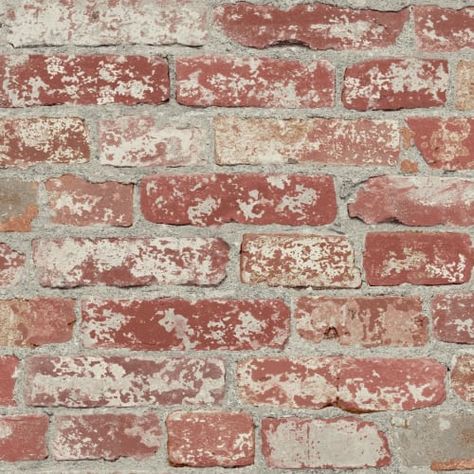 Free 2-day shipping. Buy RoomMates Stuccoed Dark Red Brick Peel and Stick Wallpaper at Walmart.com Brick Peel And Stick Wallpaper, Temporary Decorating, Brick Wallpaper Roll, Brick Exterior House, Faux Brick, Brick Wallpaper, Wood Wallpaper, White Brick, Brick Design