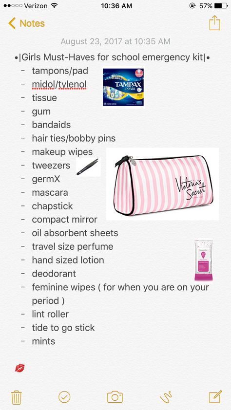 Girls emergency kit for school #musthaves #youneedit Kit For School, Emergency Kit For Girls, Schul Survival Kits, School Emergency Kit, Middle School Survival, Middle School Hacks, School Survival Kits, School Preparation, Period Kit