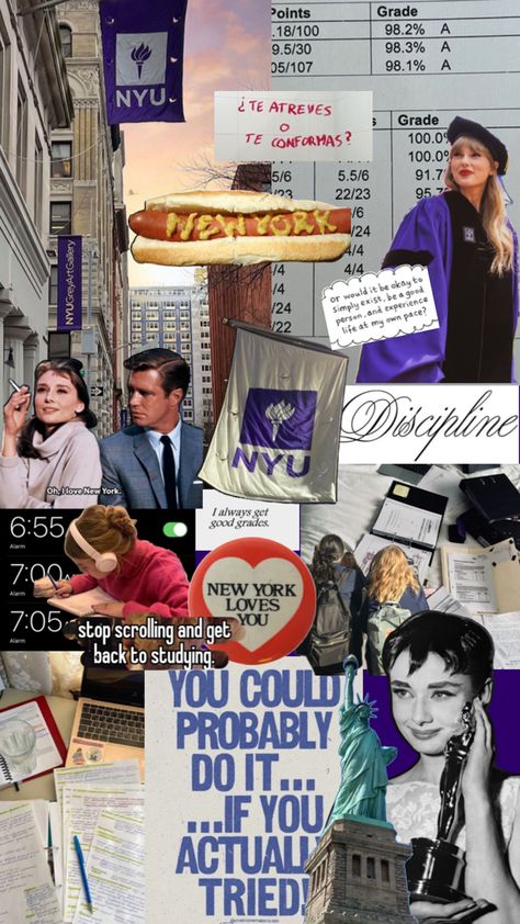 Collage nyu study inspo Nyu Law, College Vision Board, Law School Inspiration, Dream Collage, College List, Acceptance Letter, College Aesthetic, Dream College, Dream School