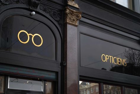 Optic Shop Design, Quirky Typography, Eyewear Shop Design, Optician Marketing, Display Shelf Design, Cladding Texture, Storefront Signage, Eyewear Logo, Eyewear Store Design