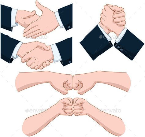 Vector illustrations pack of various hand shakes and fist bumps Shaking Hands Drawing, Hand Shakes, Shaking Hands, Human Logo, Hand Drawing Reference, Fist Bump, Background Design Vector, Hand Reference, Best Friends For Life