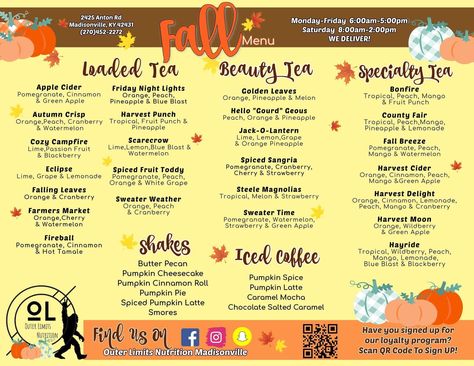 September Loaded Teas, October Tea Kits Herbalife, Herbalife Specialty Tea Recipes Fall, Fall Drinks Herbalife, Herbalife Fall Shakes, Apple Cider Herbalife Tea, September Herbalife Shakes, September Herbalife Teas, Fall Mega Tea Herbalife