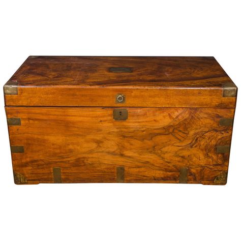 Sea Chest, Campaign Furniture, Glass Door Knobs, Period Furniture, Deer Park, Blanket Chest, Chinese Export, Antique Boxes, Wood Box